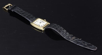 Lot 361 - A ladies' 18ct gold Bueche-Girod mechanical strap watch, c.1990