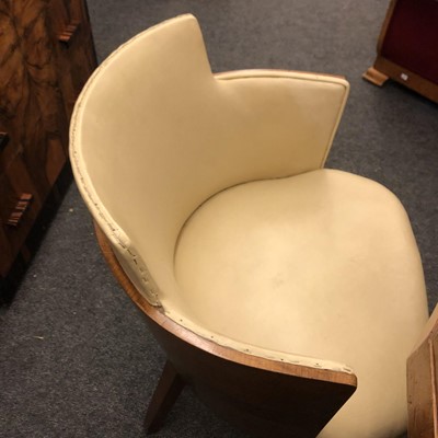 Lot 356 - A pair of Art Deco walnut armchairs