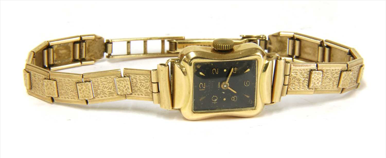 Lot 15 - A ladies' gold Anker mechanical bracelet watch