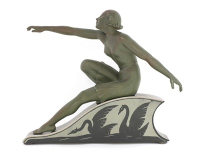 Lot 482 - An Art Deco spelter figure of a lady