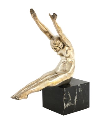 Lot 322 - An Art Deco silvered bronze figure