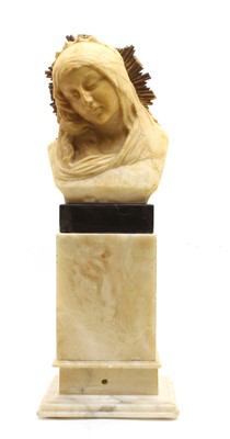 Lot 314 - An alabaster bust of the Virgin Mary