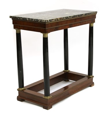 Lot 695 - An Empire marble-topped mahogany and ebonised console table