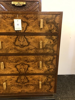 Lot 463 - An Art Deco burr walnut chest