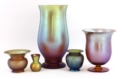 Lot 103 - A collection of WMF Myra glass vases