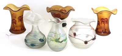 Lot 91 - A collection of Poschinger glass vases