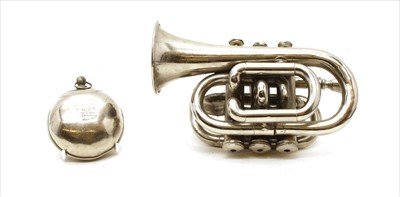 Lot 255A - A silver plated cornet