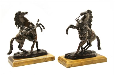 Lot 365 - A pair of 19th century bronze Marly horses