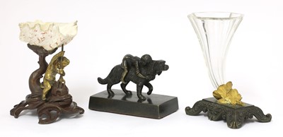 Lot 595 - A miniature Grand Tour-type painted and gilt bronze figure group