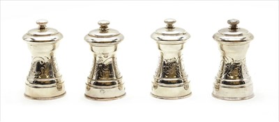 Lot 131 - Four silver condiment grinders