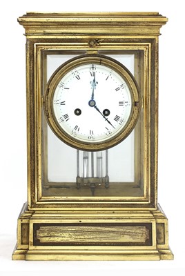 Lot 377 - A French ormolu mantel clock