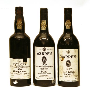 Lot 296 - Assorted Port: Warres, 1977; Warres, LBV, 1979 and Taylors, 1976