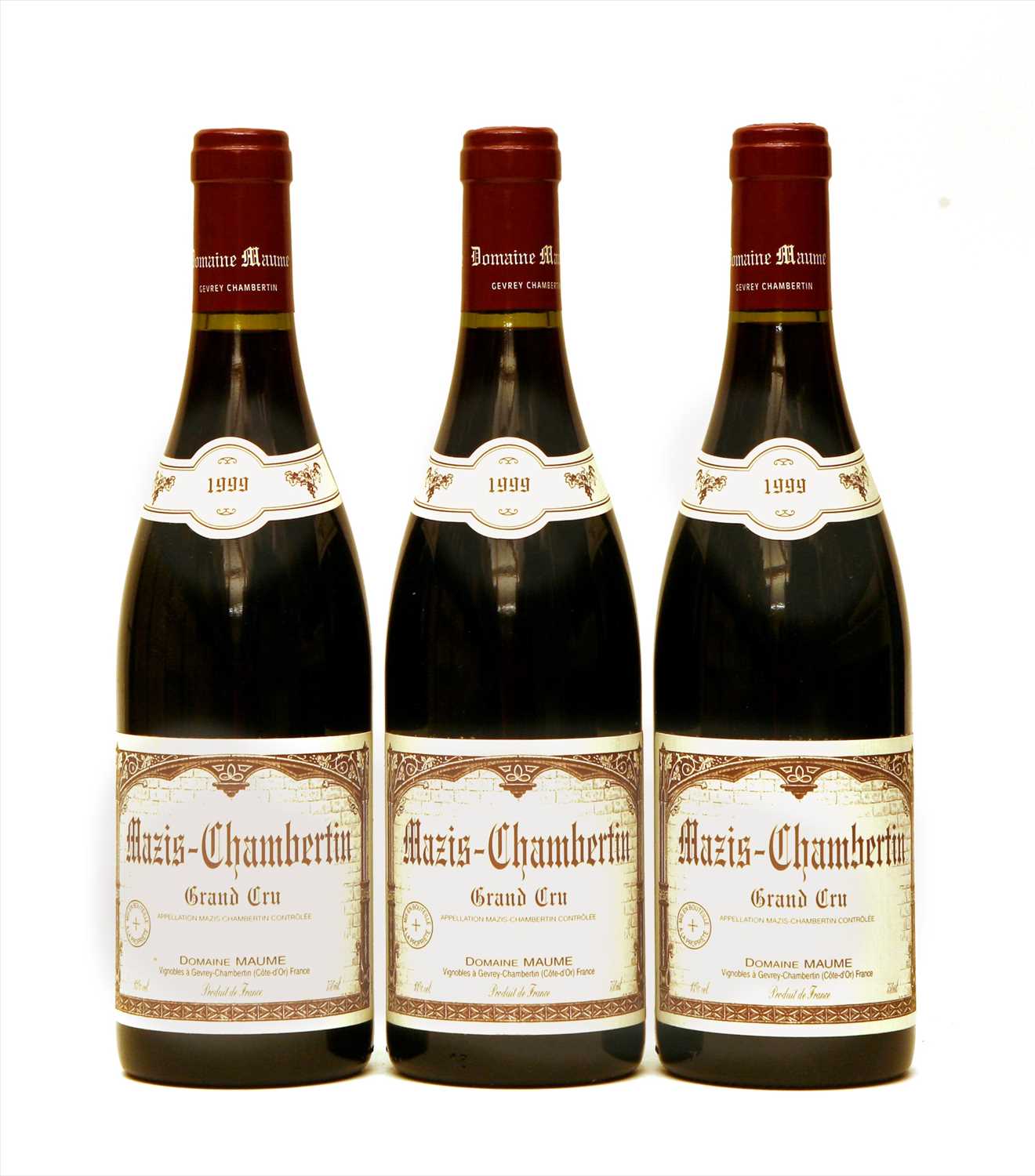 Lot 160 - Domaine Maume, Mazis-Chambertin, Grand Cru, 1999, three bottles