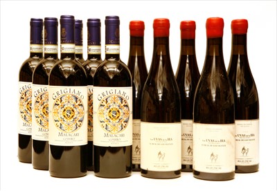 Lot 127 - Grigiano, Malacari, 2009, six bottles and Las Uvas de la Ira, 2012, five bottles