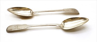 Lot 198 - A pair of Georgian Irish silver serving spoons