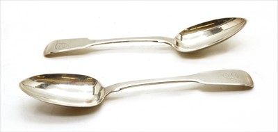 Lot 194 - A pair of Georgian silver serving spoons