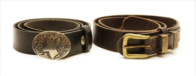 Lot 1145 - Two gentleman's leather belts