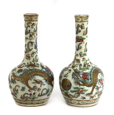 Lot 440 - A pair of Chinese famille rose vases