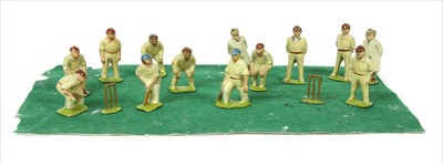 Lot 160 - A rare set of Kew & Co lead cricketers