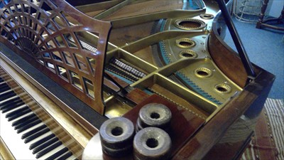 Lot 501 - A Bechstein mahogany boudoir grand piano