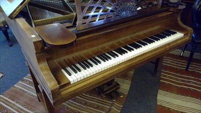 Lot 501 - A Bechstein mahogany boudoir grand piano