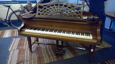 Lot 501 - A Bechstein mahogany boudoir grand piano
