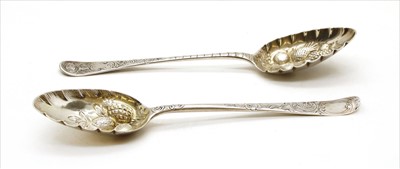 Lot 38 - A William IV silver berry spoon