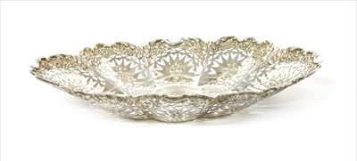 Lot 141 - A pierced and lobed silver dish