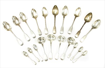 Lot 27 - A set of four Victorian silver fiddle pattern table spoons