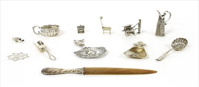 Lot 54 - A quantity of continental novelty silver items