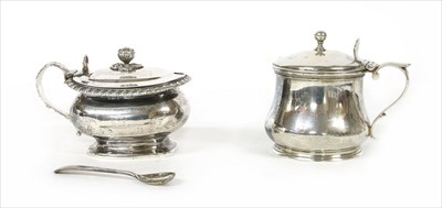 Lot 129A - A silver mustard pot of bellied form