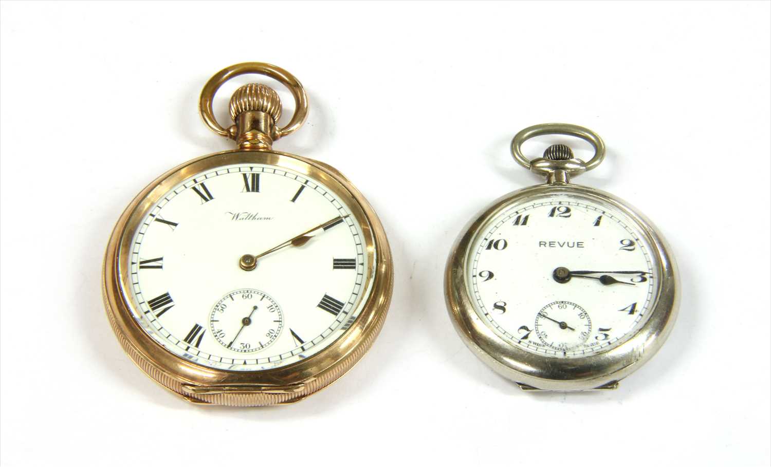 Lot 16 - A rolled gold Waltham open-faced pocket watch