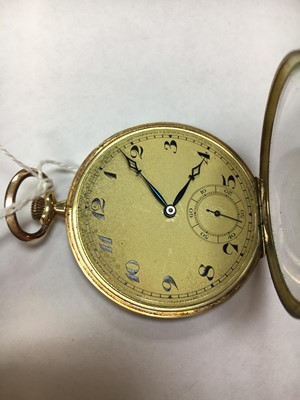 Lot 182 - An Art Deco 14ct gold Alpina open faced pocket watch