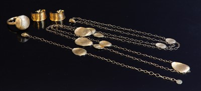 Lot 212 - An 18ct gold Lunaria necklace, bracelet and earrings suite by Marco Bicego