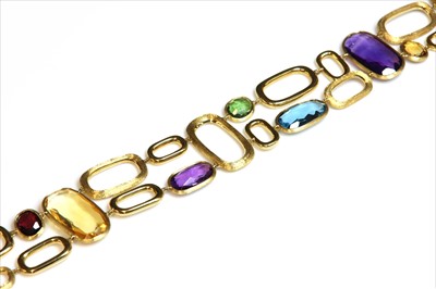 Lot 211 - An 18ct gold Murano gemstone bracelet by Marco Bicego