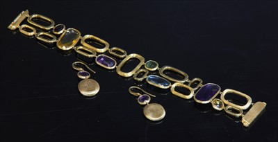 Lot 211 - An 18ct gold Murano gemstone bracelet by Marco Bicego