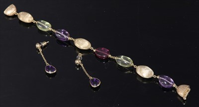 Lot 210 - An 18ct gold gemstone bead bracelet by Marco Bicego