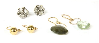 Lot 104 - A single gold labradorite drop earring, by Melissa Joy Manning