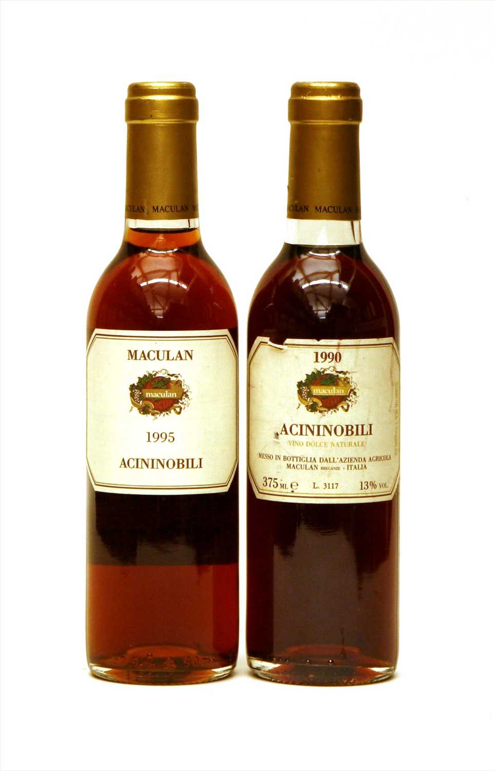 Lot 28 - Acininobili, 1990, one half bottle and Acininobili, Maculan 1995, one half bottle