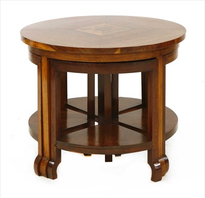 Lot 633 - An Art Deco walnut nest of tables