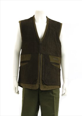 Lot 1160 - A Harkila gentleman's green and leather brown sporting waistcoat