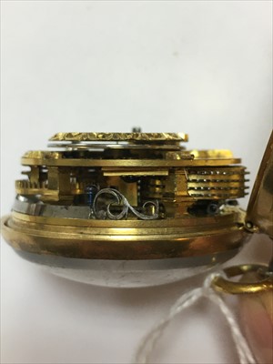 Lot 89 - A George II silver gilt pair cased pocket watch