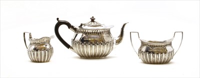 Lot 146 - Three piece silver tea set