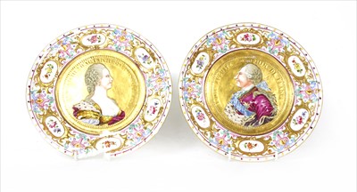 Lot 260 - A pair of 19th century Naples porcelain plates