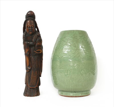 Lot 256 - A Chinese bamboo carving