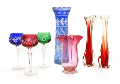 Lot 299 - A collection of 20th century coloured glass