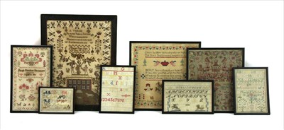 Lot 548 - Eight 19th century samplers