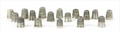 Lot 35 - Seventeen silver thimbles and fifteen others
