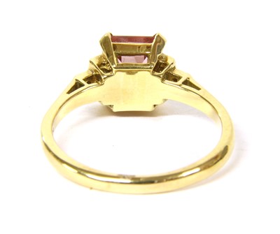 Lot 100 - An 18ct gold pink tourmaline and diamond ring