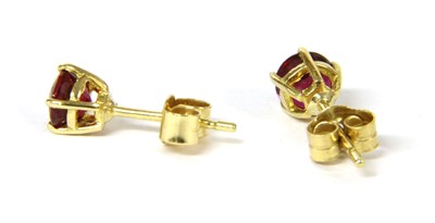 Lot 48 - A pair of 18ct gold ruby stud earrings